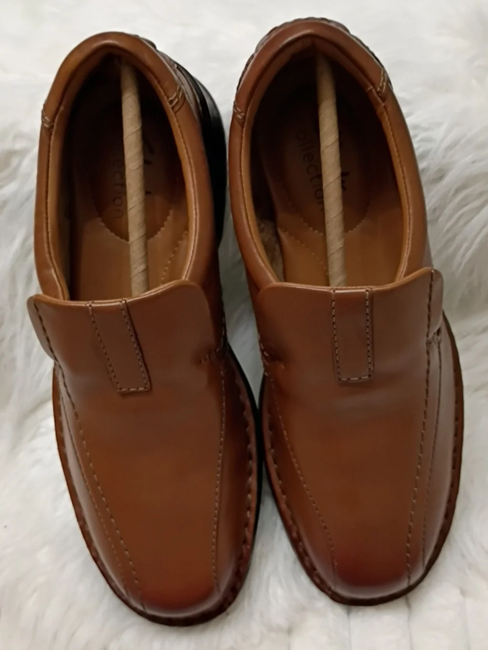 New Clarks Escalade Step Brown Leather Slip-On Comfort Loafers Men's 7M